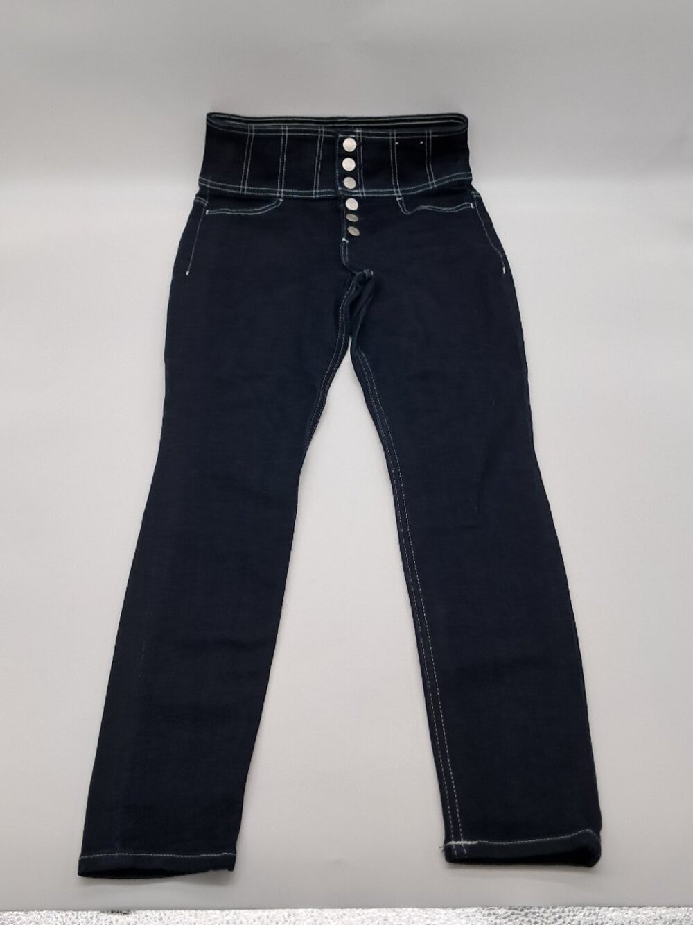 Express Ankle Leggings Super High Rise 6 Front Button 4/R Soft Jeans - Picture 2 of 11